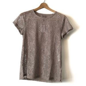 Easywear by chicos mesh top shirt blouse sz 0 (small) NWT taupe